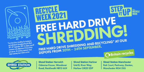 Recycle Week 2021 - Free hard drive shredding at Shred Station depots ...