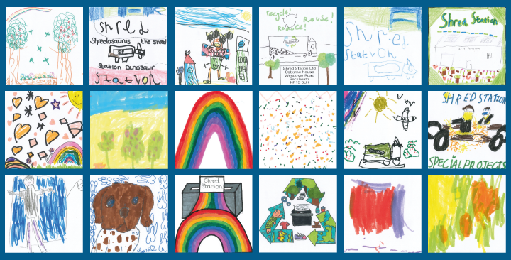 Image showing eighteen children's drawings 